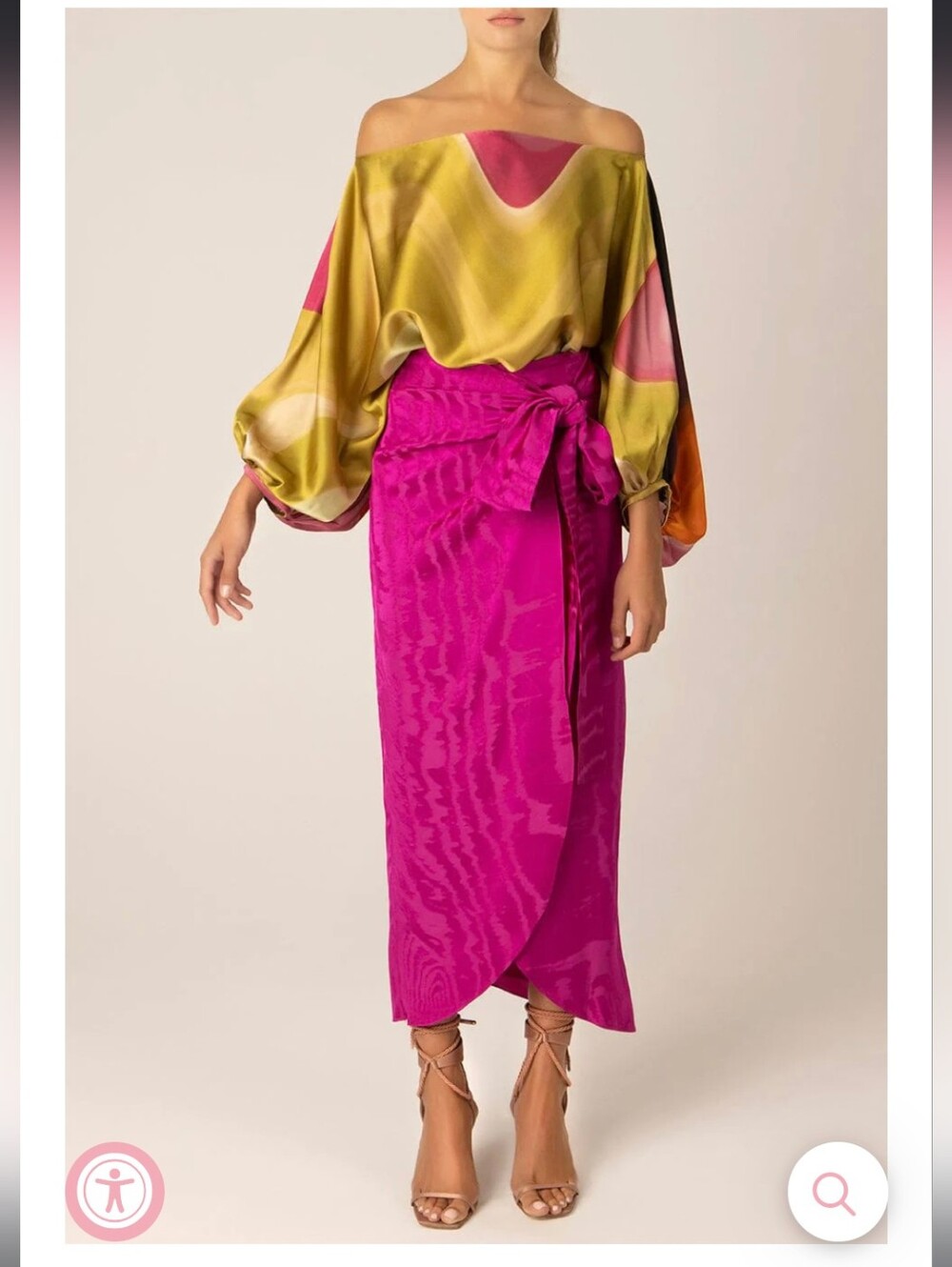Silvia Tcherassi Bellagio Multi Abstract Wave Silk Blouse
